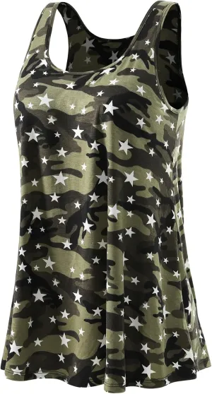 Rosyline Tank Top for Women with Built in Bra Flowy Swing Undershirt Tank Tops S-4XL