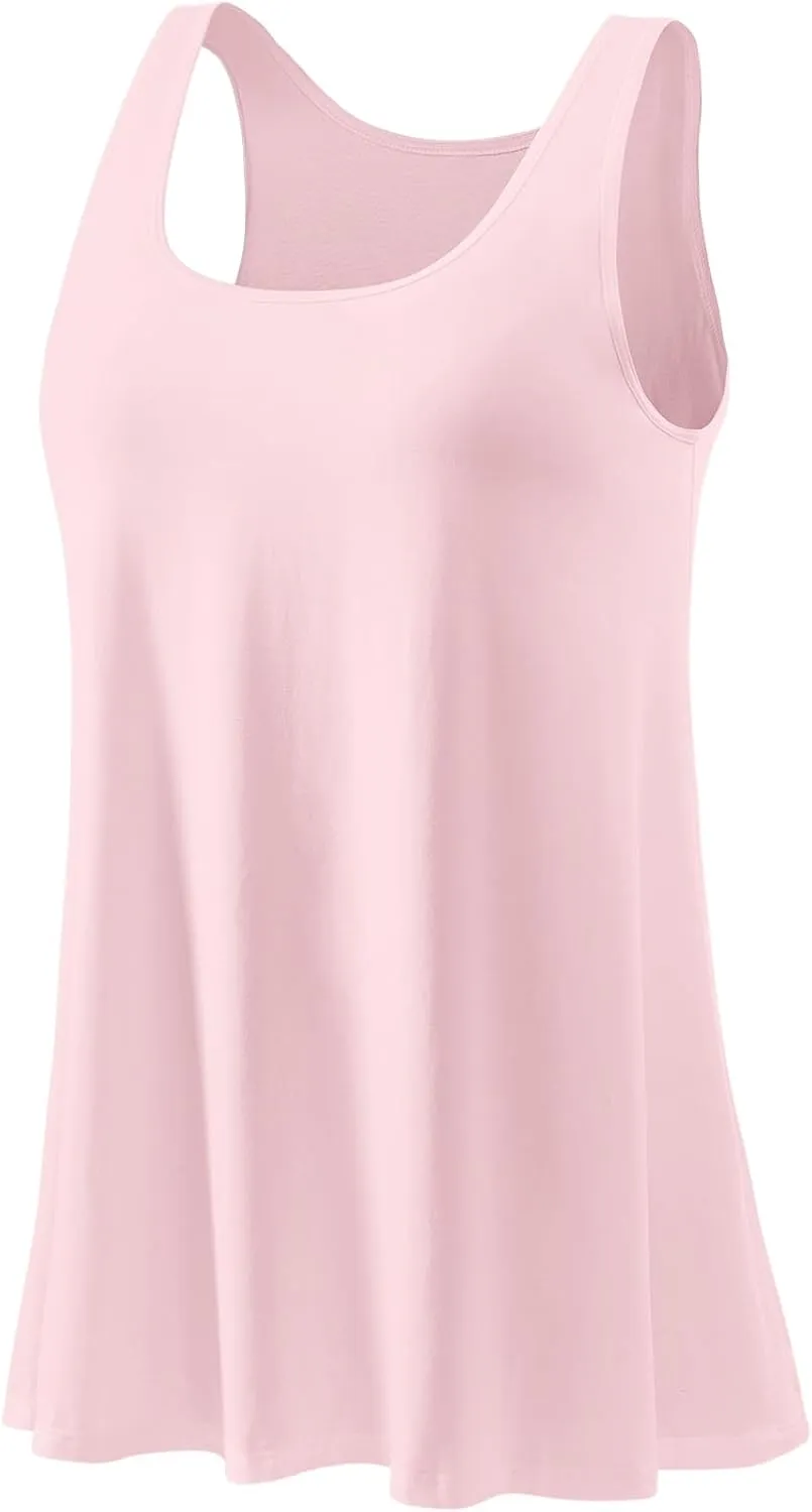 Rosyline Tank Top for Women with Built in Bra Flowy Swing Undershirt Tank Tops S-4XL