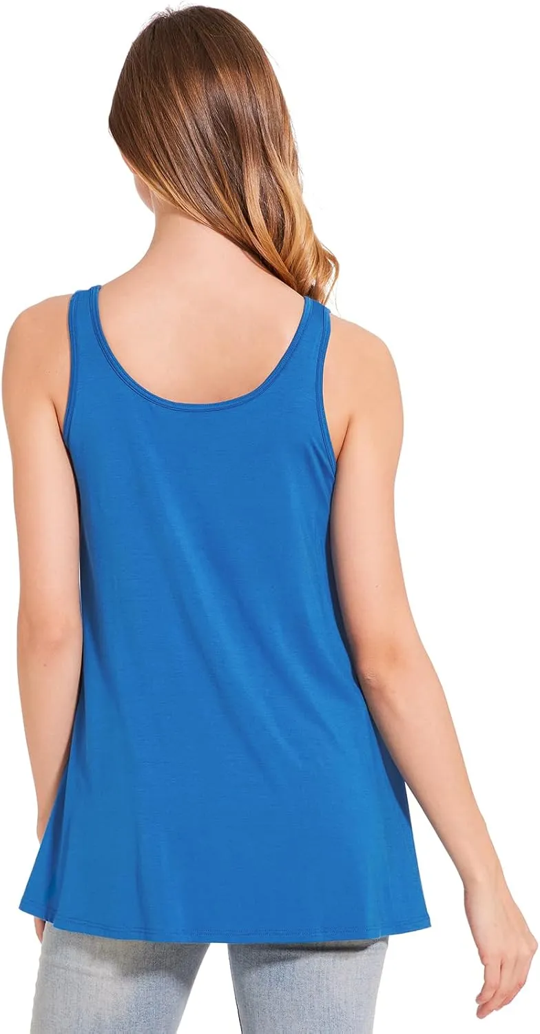 Rosyline Tank Top for Women with Built in Bra Flowy Swing Undershirt Tank Tops S-4XL