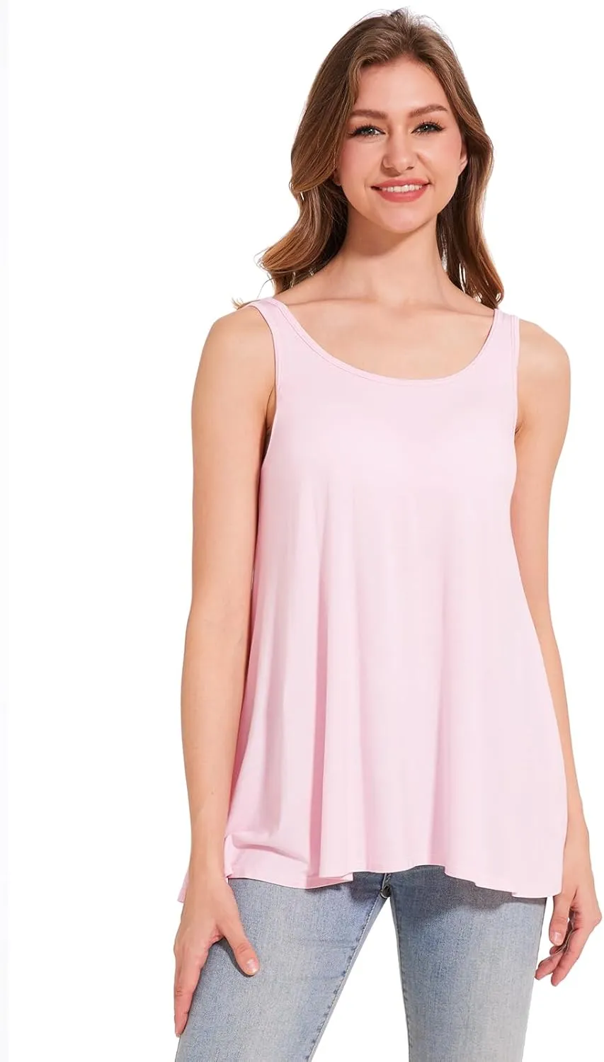 Rosyline Tank Top for Women with Built in Bra Flowy Swing Undershirt Tank Tops S-4XL
