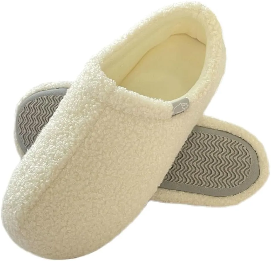 Rungion Fuzzy House Slippers for Women Men Warm Wrap Heel Slippers Comfy Non-slip Winter Sandals Indoor Outdoor