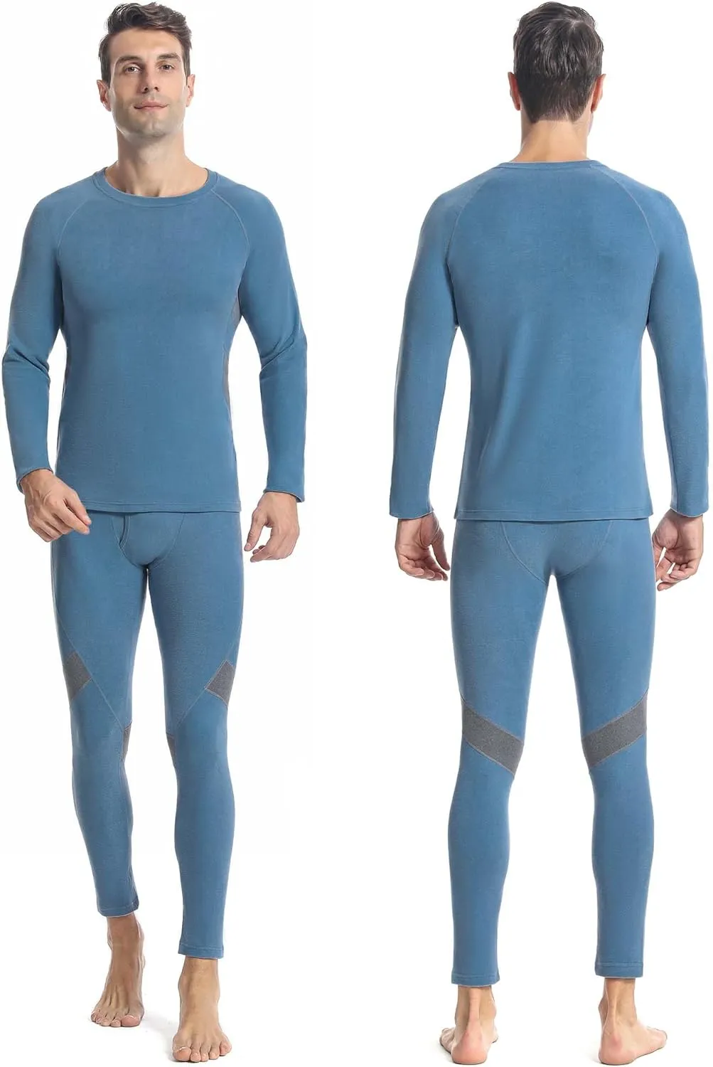 Runhit Mens Thermal Underwear Set：Fleece Lined Long Johns for Men Thermal Shirts and Pants Base Layer Cold Weather Thermals