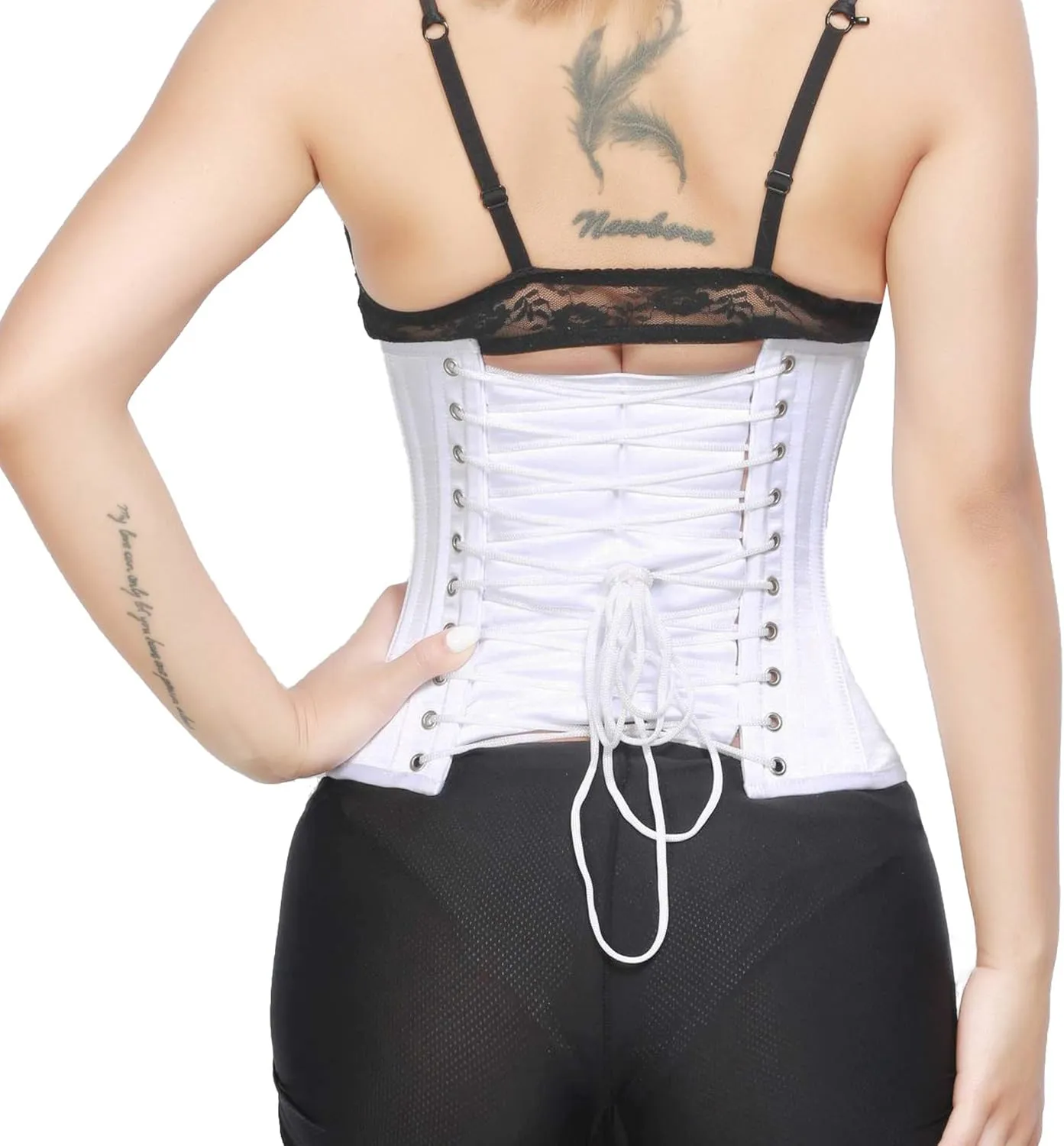 RZY Women's Petite 12 Steel Boned Heavy Duty Waist Trainer Underbust Corset Short Torso Mesh Body Shaper (Fabric style)
