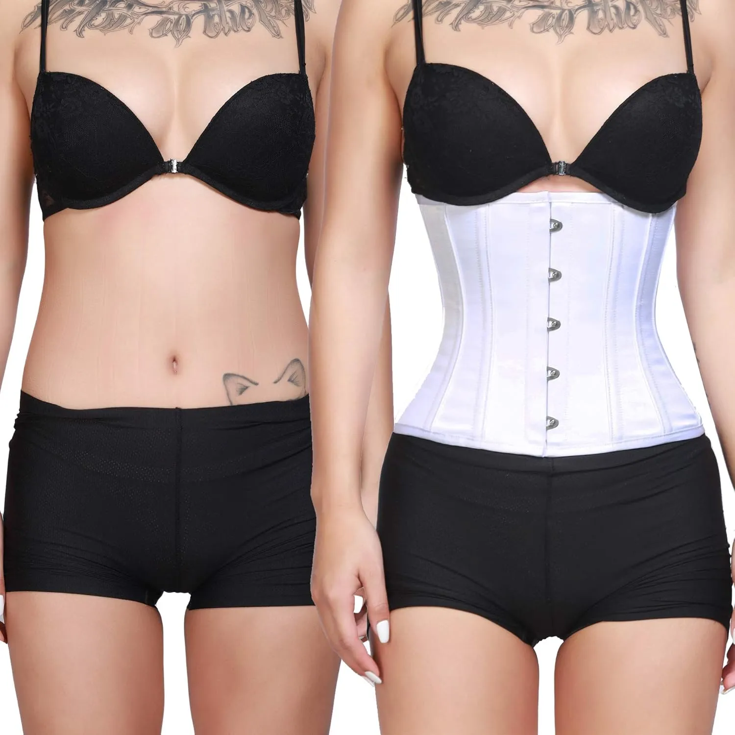 RZY Women's Petite 12 Steel Boned Heavy Duty Waist Trainer Underbust Corset Short Torso Mesh Body Shaper (Fabric style)