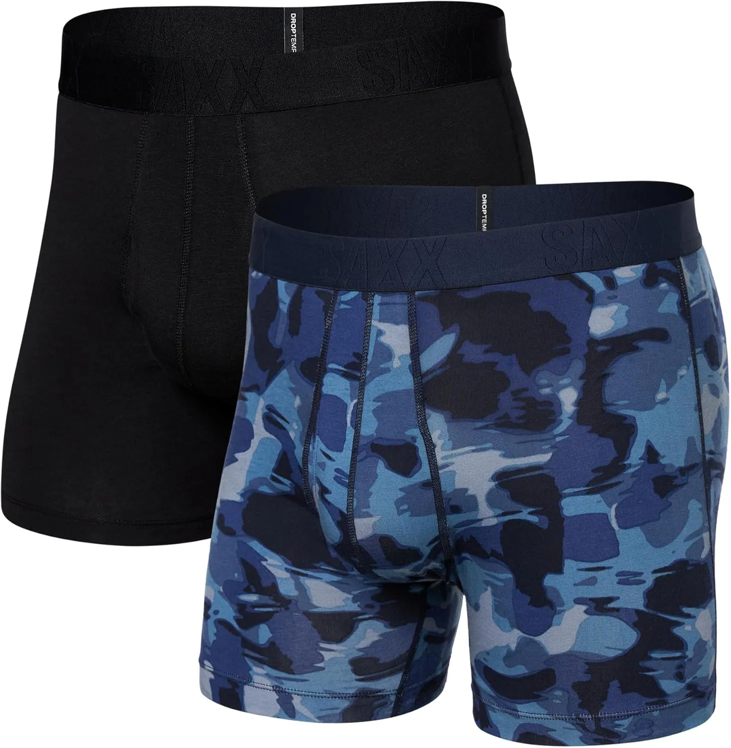 SAXX Underwear Co. Men's Underwear with Pouch Droptemp Cooling Cotton Boxer Brief Fly 2Pk