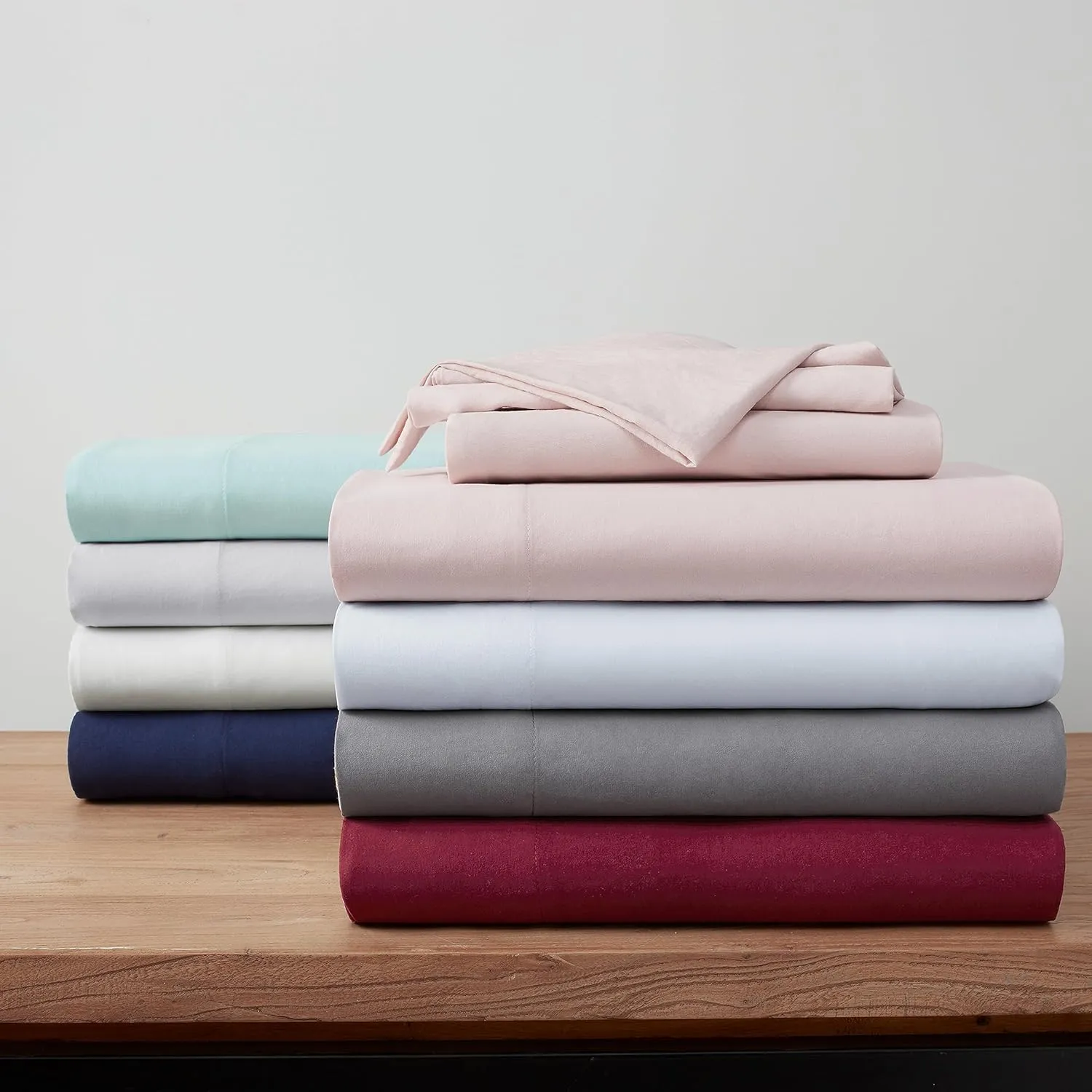 Serta Supersoft Washed Cooling 3 Piece Bed Sheet Set with Pillow Covers for All Season, Twin XL, Rumba Red