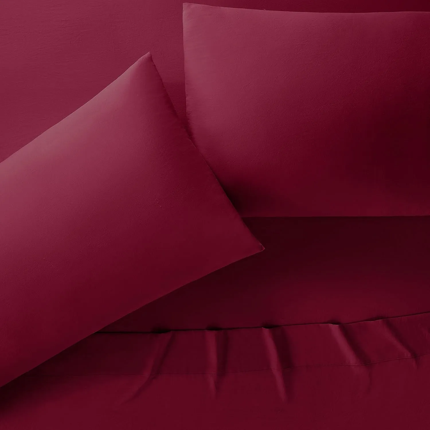 Serta Supersoft Washed Cooling 3 Piece Bed Sheet Set with Pillow Covers for All Season, Twin XL, Rumba Red