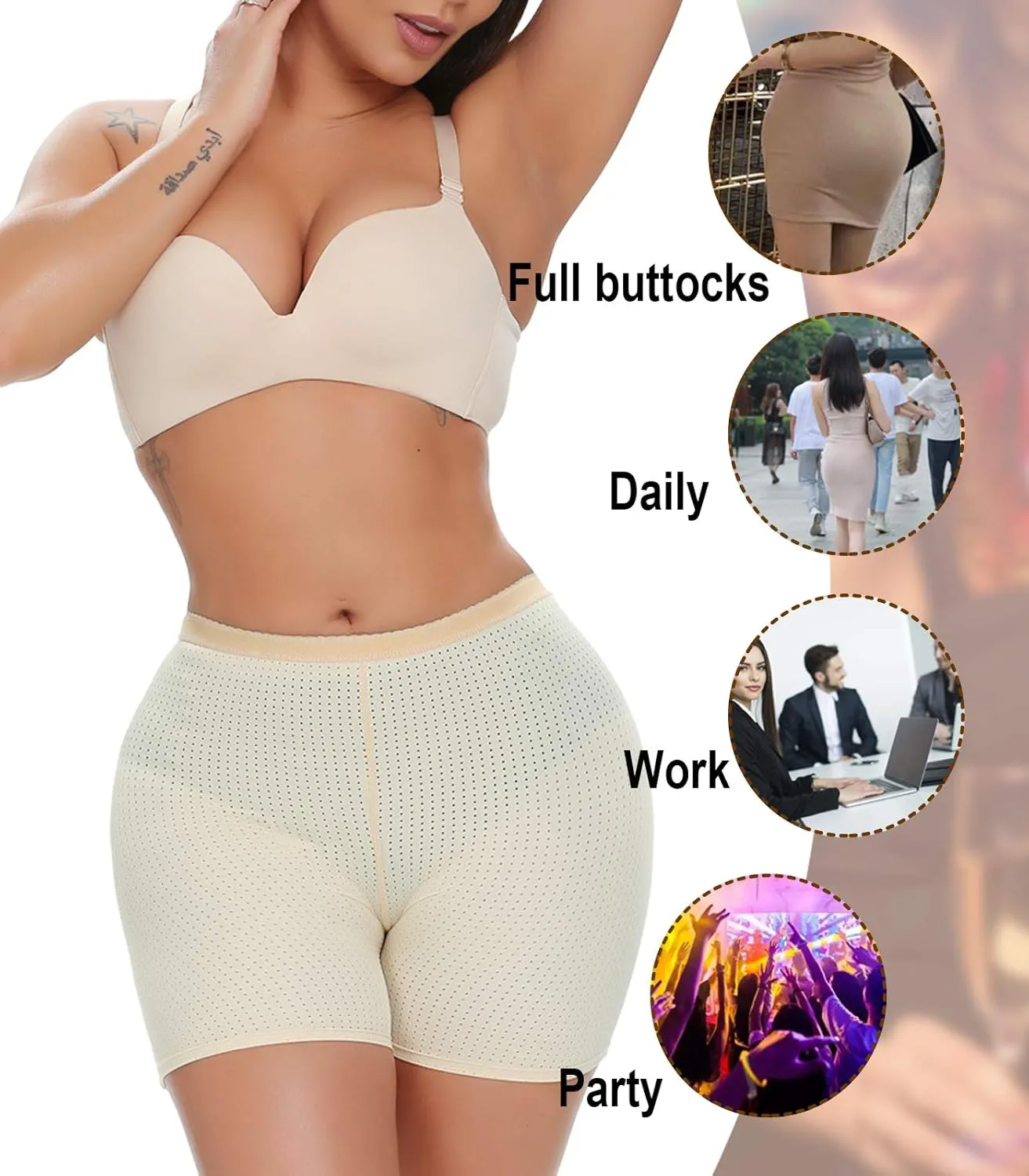SEXYWG Womens Butt Lifter Padded Panty Shapewear Hip Enhancer Underwear Body Shaper Boyshorts