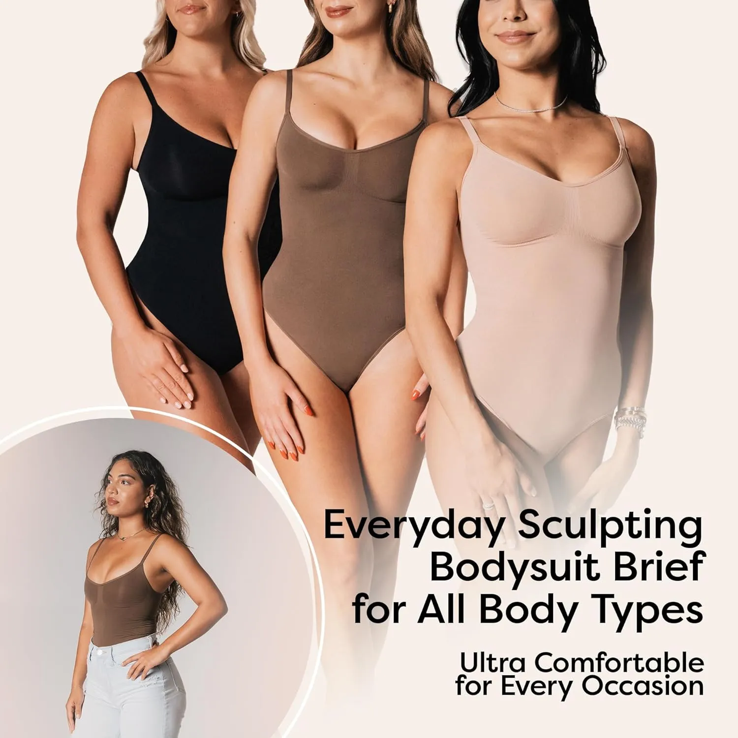 Shapewear Tummy Control Bodysuit Thong or Brief: Sculpting Shaper Tank Top Bodysuits & Snatched Waist Body Suit