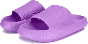 Sharllen Cloud Slides for Boys & Girls - Non-Slip House Slippers for Kids - Beach Slide Sandals in Black, White & Beige