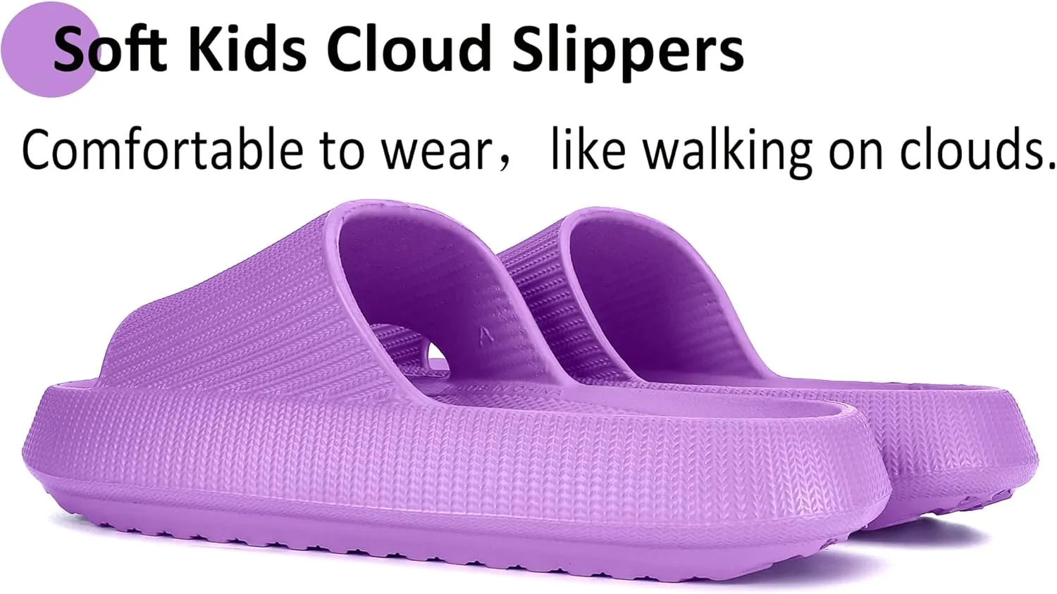 Sharllen Cloud Slides for Boys & Girls - Non-Slip House Slippers for Kids - Beach Slide Sandals in Black, White & Beige