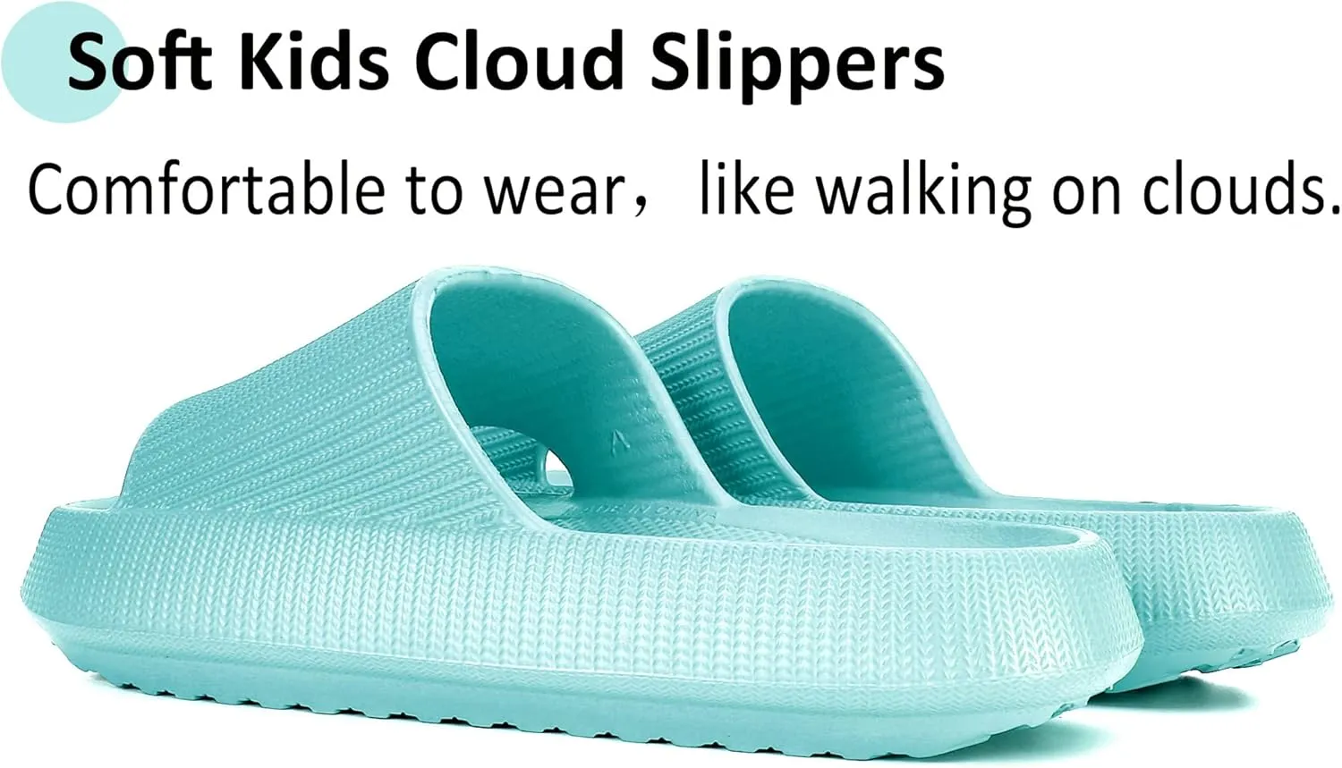 Sharllen Cloud Slides for Boys & Girls - Non-Slip House Slippers for Kids - Beach Slide Sandals in Black, White & Beige