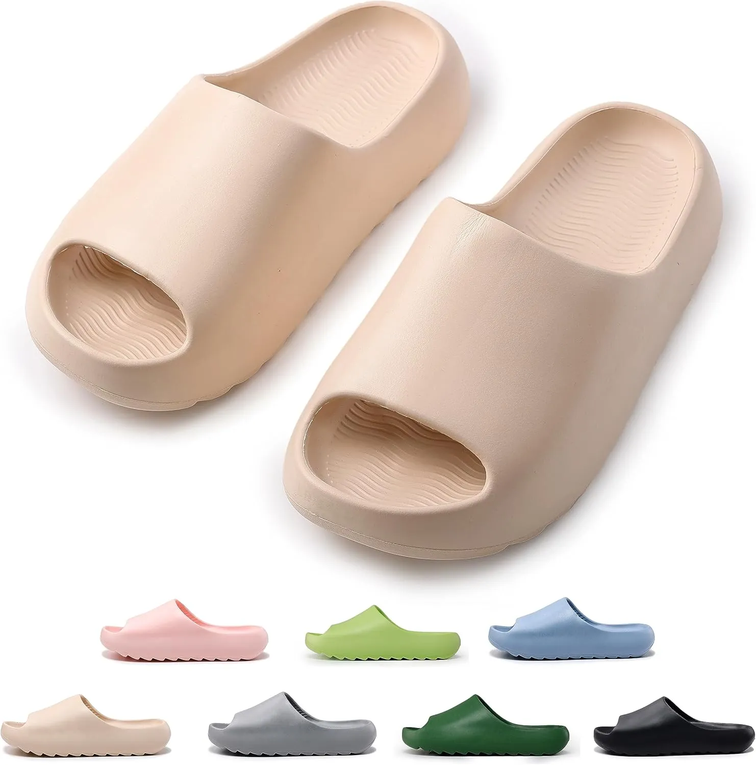 sharllen Cloud Slides for Kids Lightweight Non-Slip Pillow Slippers Open Toe Comfy Toddler Boys Girls Cloud Cushion Slide Sandals for Indoor Outdoor Bathroom Shower Pool Beach Slippers