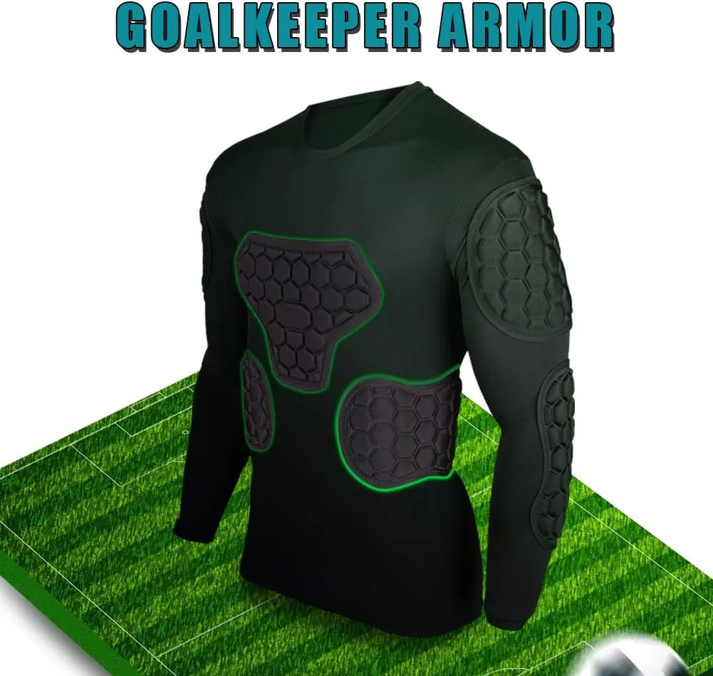 Shinestone Adult Men's Goalkeeper Armor BodyShield Padded Compression Shirt Pants and Short with Sponge Protector