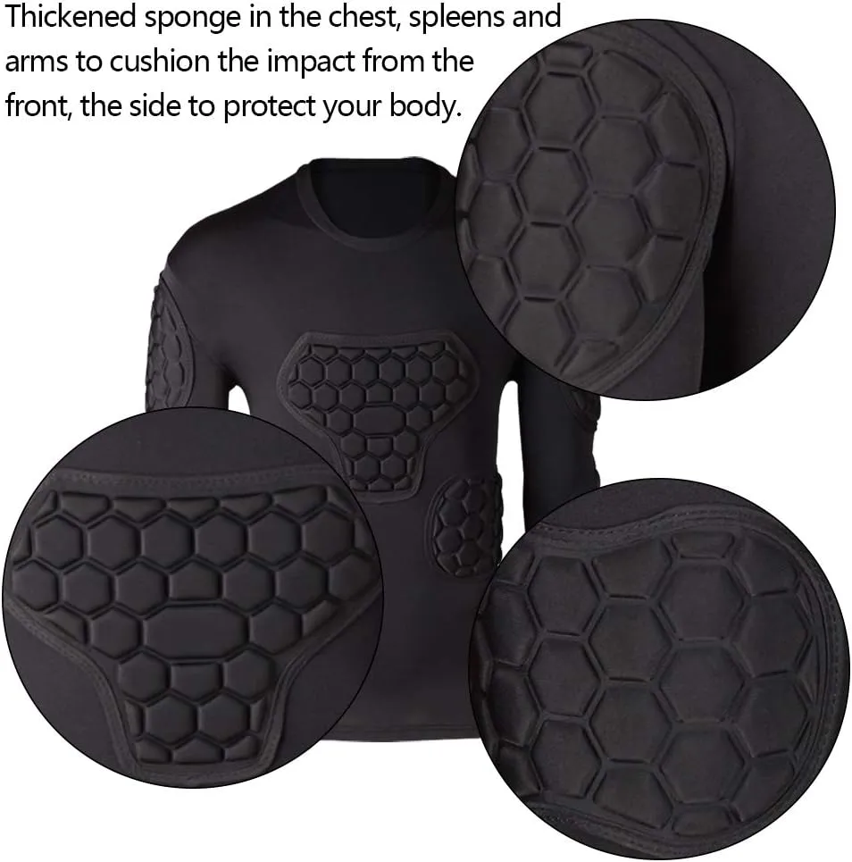 Shinestone Adult Men's Goalkeeper Armor BodyShield Padded Compression Shirt Pants and Short with Sponge Protector