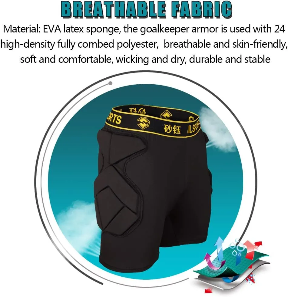 Shinestone Adult Men's Goalkeeper Armor BodyShield Padded Compression Shirt Pants and Short with Sponge Protector
