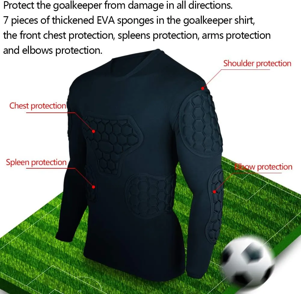 Shinestone Adult Men's Goalkeeper Armor BodyShield Padded Compression Shirt Pants and Short with Sponge Protector