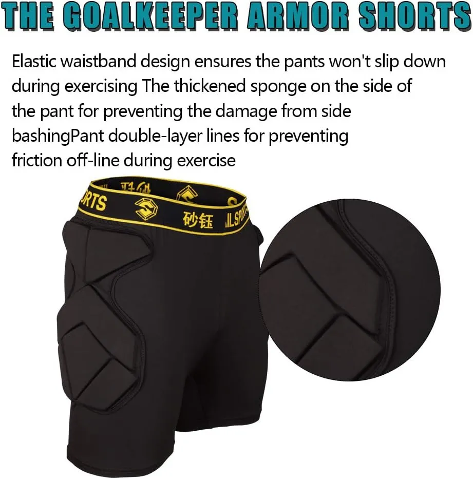 Shinestone Adult Men's Goalkeeper Armor BodyShield Padded Compression Shirt Pants and Short with Sponge Protector