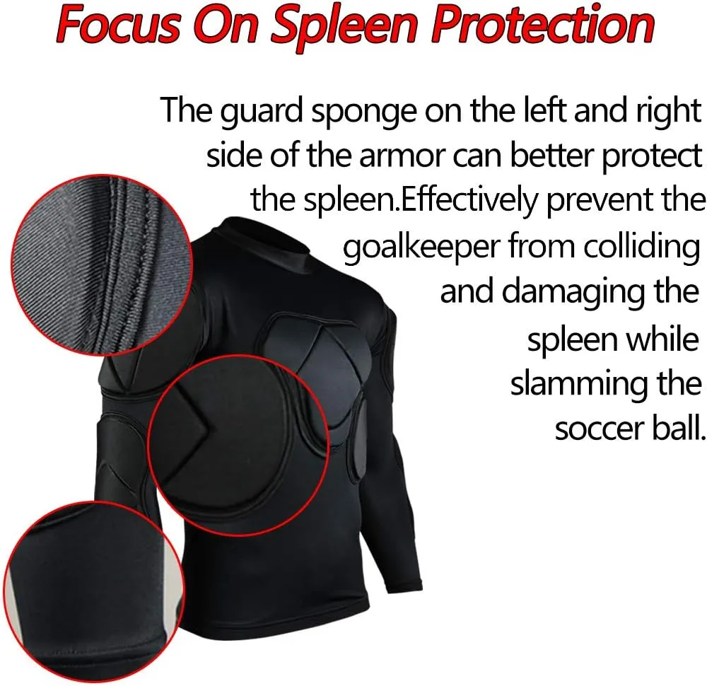 Shinestone Adult Men's Goalkeeper Armor BodyShield Padded Compression Shirt Pants and Short with Sponge Protector