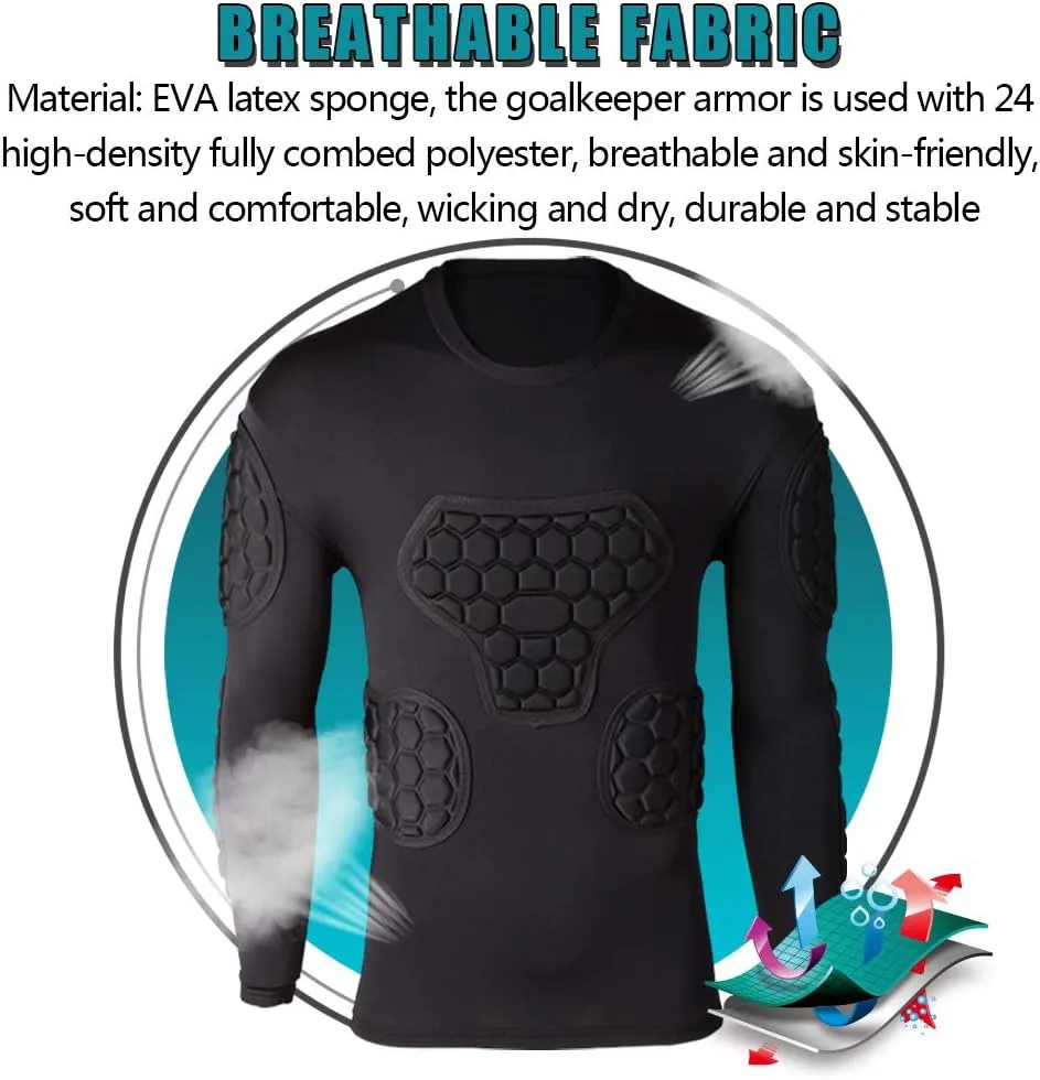 Shinestone Adult Men's Goalkeeper Armor BodyShield Padded Compression Shirt Pants and Short with Sponge Protector