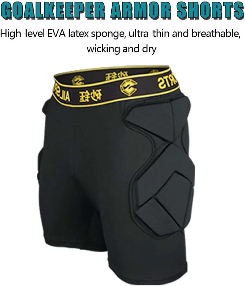 Shinestone Adult Men's Goalkeeper Armor BodyShield Padded Compression Shirt Pants and Short with Sponge Protector