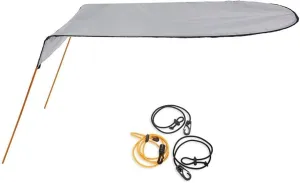 Single Kayak Awning, Kayak Boat Sun Shade Canopy with Mount Base Hardware Kit for Inflatable Boat Kayak Outdoor Fishing Drifting(Grey)