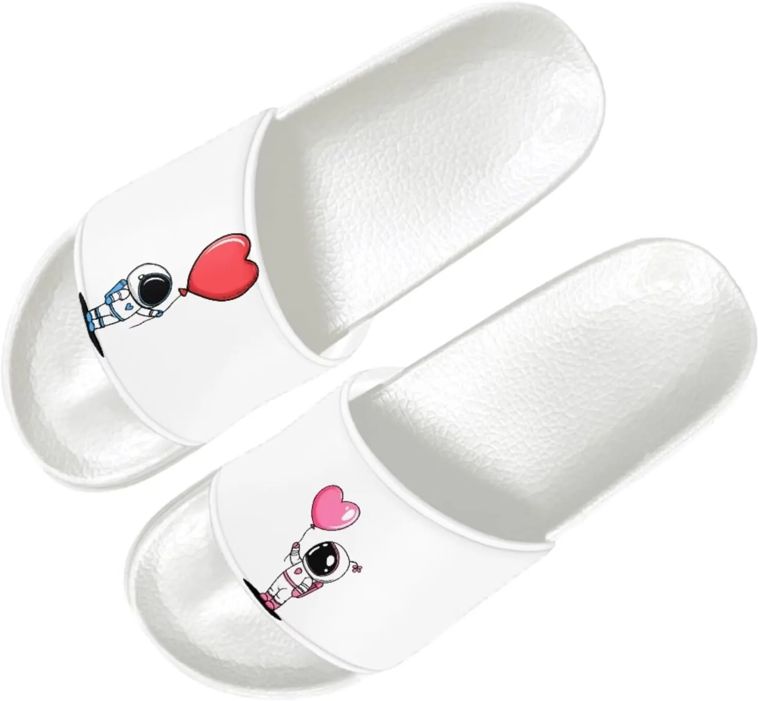 Slide Sandals Slippers for Women and Men, Cozy PU Uppers EVA Sole Non Slip Quick Drying Shower Shoes Bathroom Office