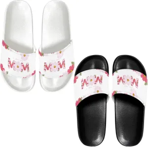 Slide Sandals Slippers for Women and Men, Cozy PU Uppers EVA Sole Non Slip Quick Drying Shower Shoes Bathroom Office