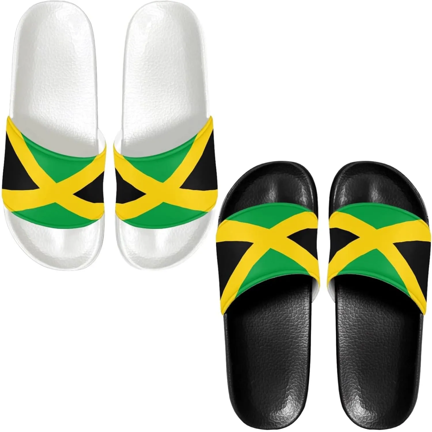 Slide Sandals Slippers for Women and Men, Cozy PU Uppers EVA Sole Non Slip Quick Drying Shower Shoes Bathroom Office