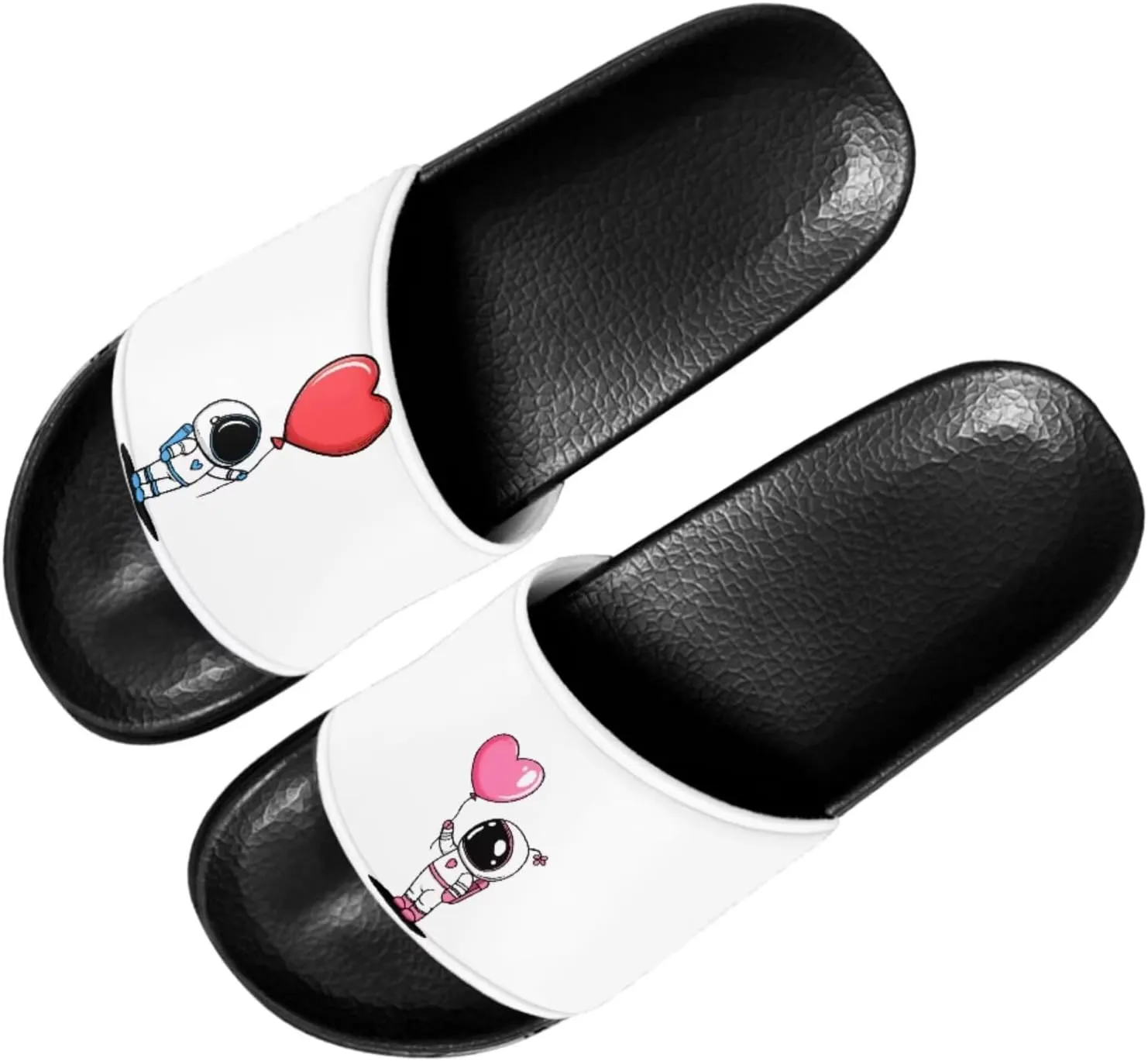 Slide Sandals Slippers for Women and Men, Cozy PU Uppers EVA Sole Non Slip Quick Drying Shower Shoes Bathroom Office