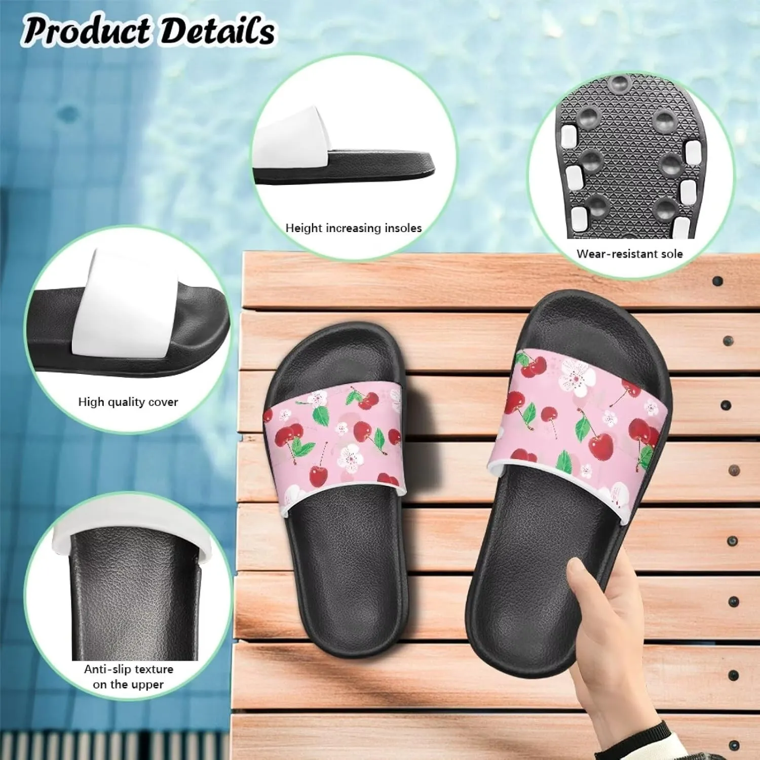 Slides for Boys Girls Quick Drying Kids Slides Sandals Non-Slip