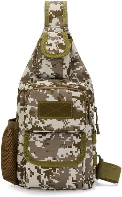 Sling Bag Crossbody Backpack for Men,Handiness Skiing Sling Bag, Lightweight Daypack for Hiking Travel (Camouflage)