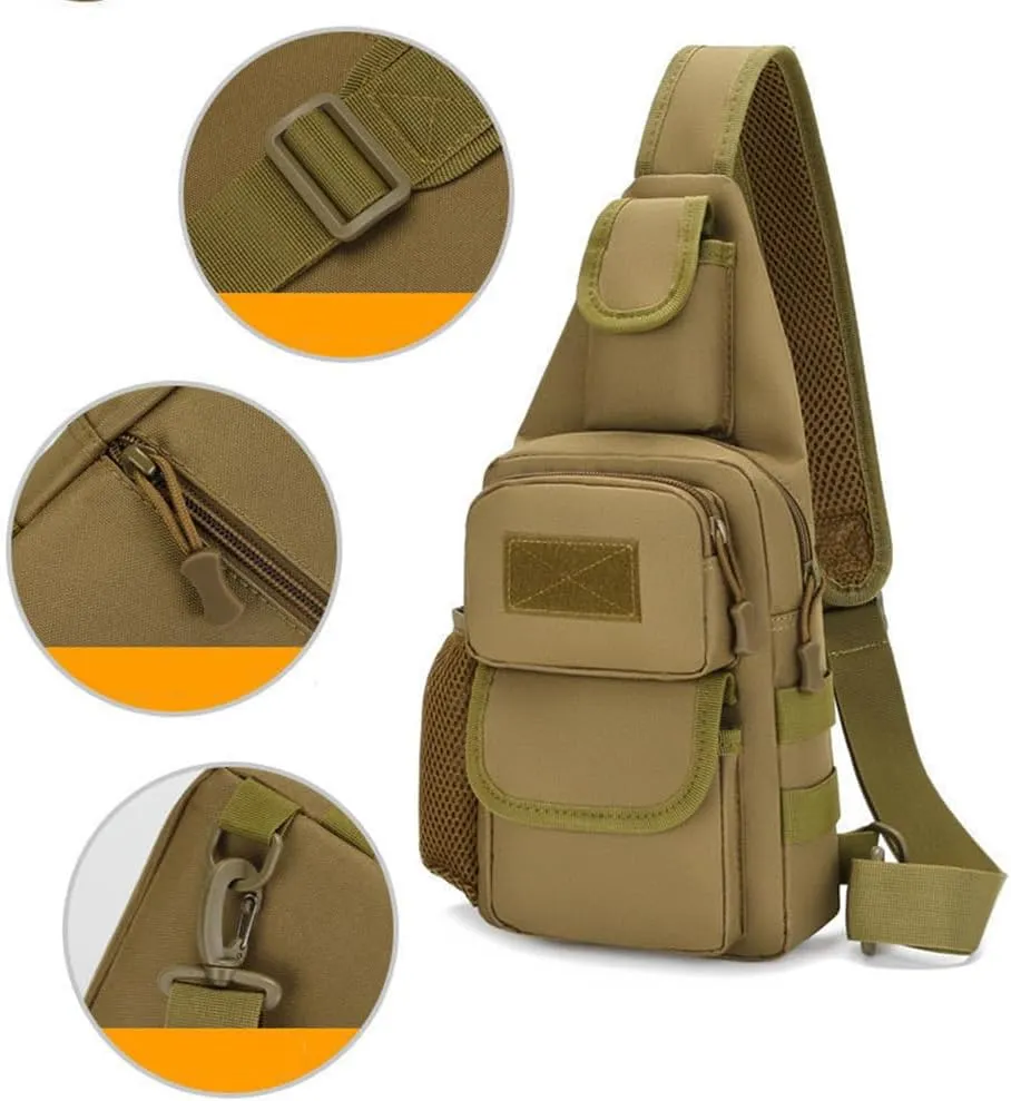 Sling Bag Crossbody Backpack for Men,Handiness Skiing Sling Bag, Lightweight Daypack for Hiking Travel (Camouflage)