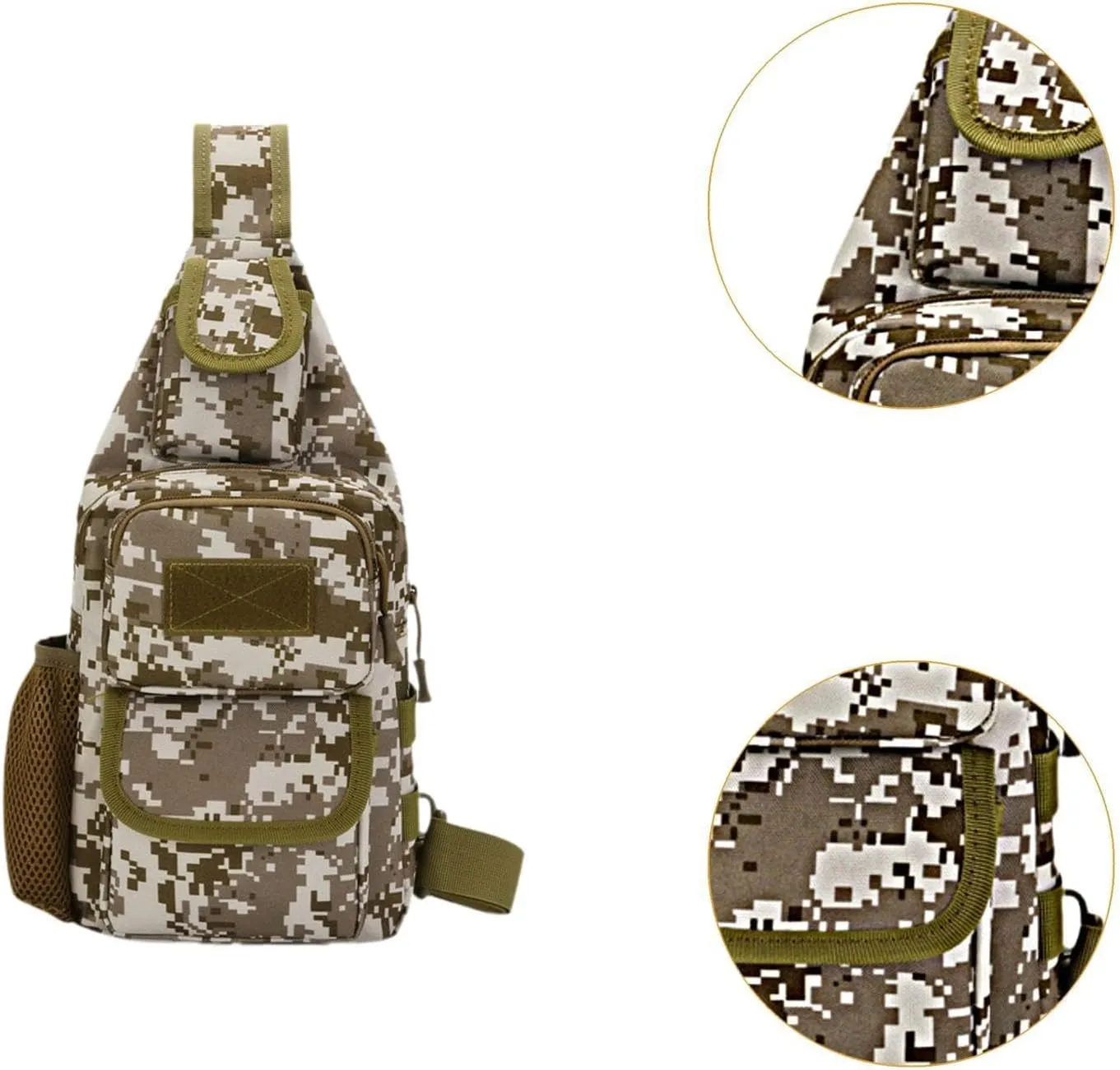 Sling Bag Crossbody Backpack for Men,Handiness Skiing Sling Bag, Lightweight Daypack for Hiking Travel (Camouflage)