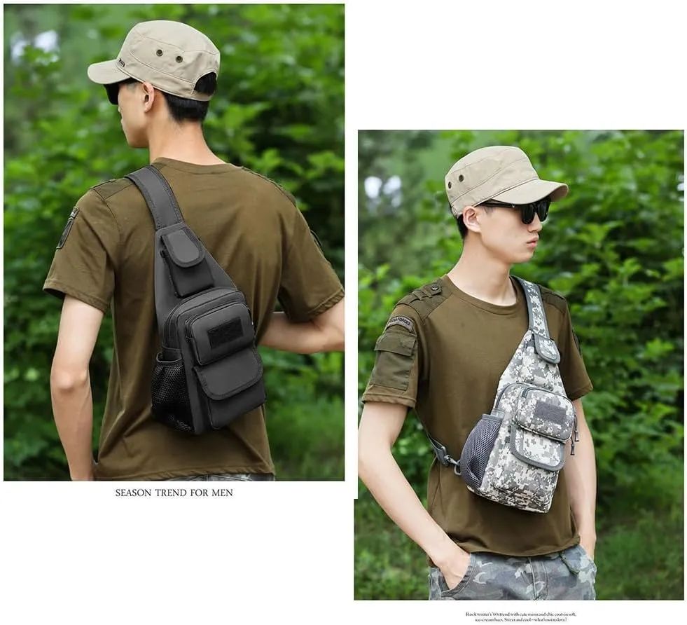 Sling Bag Crossbody Backpack for Men,Handiness Skiing Sling Bag, Lightweight Daypack for Hiking Travel (Camouflage)