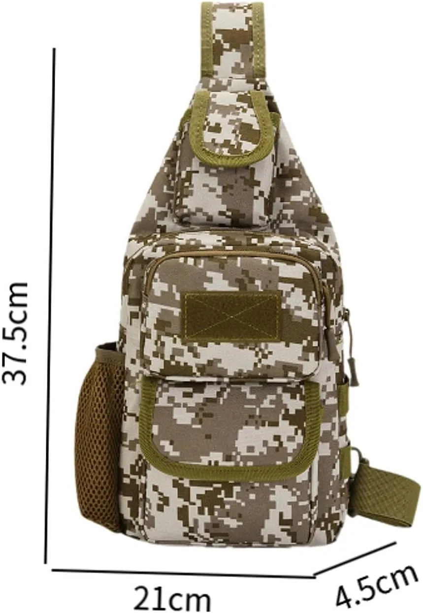 Sling Bag Crossbody Backpack for Men,Handiness Skiing Sling Bag, Lightweight Daypack for Hiking Travel (Camouflage)