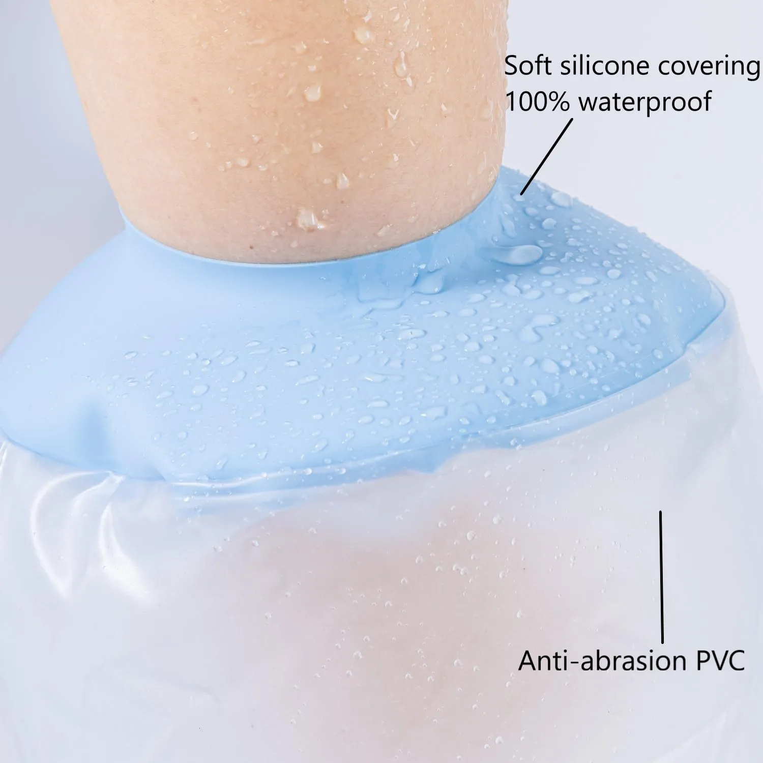 Splint Bag for Bathing Cast Cover for Shower Arm, Adjustable Post-Surgery Shower Sleeve Protector, Reusable Waterproof Splint Guard Sleeve, Soft Silicone After Surgery Gifts Adult (2-Pack, Blue) (arm)