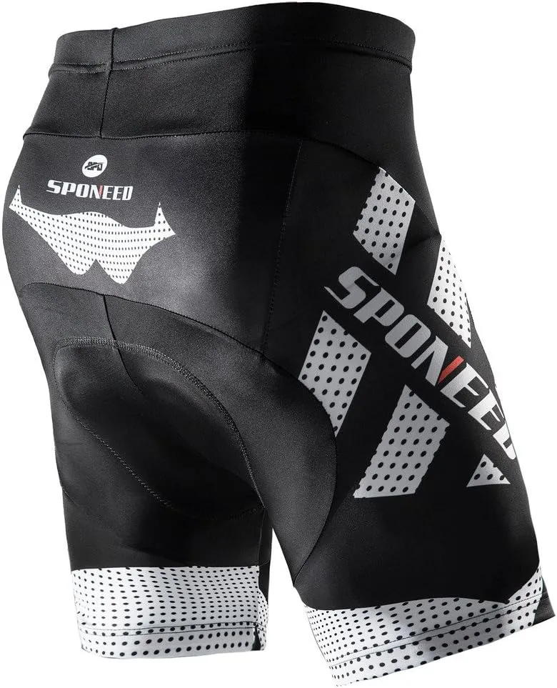 sponeed Men's Cycling Shorts Padded Bicycle Riding Pants Bike Biking Clothes Cycle Wear Tights