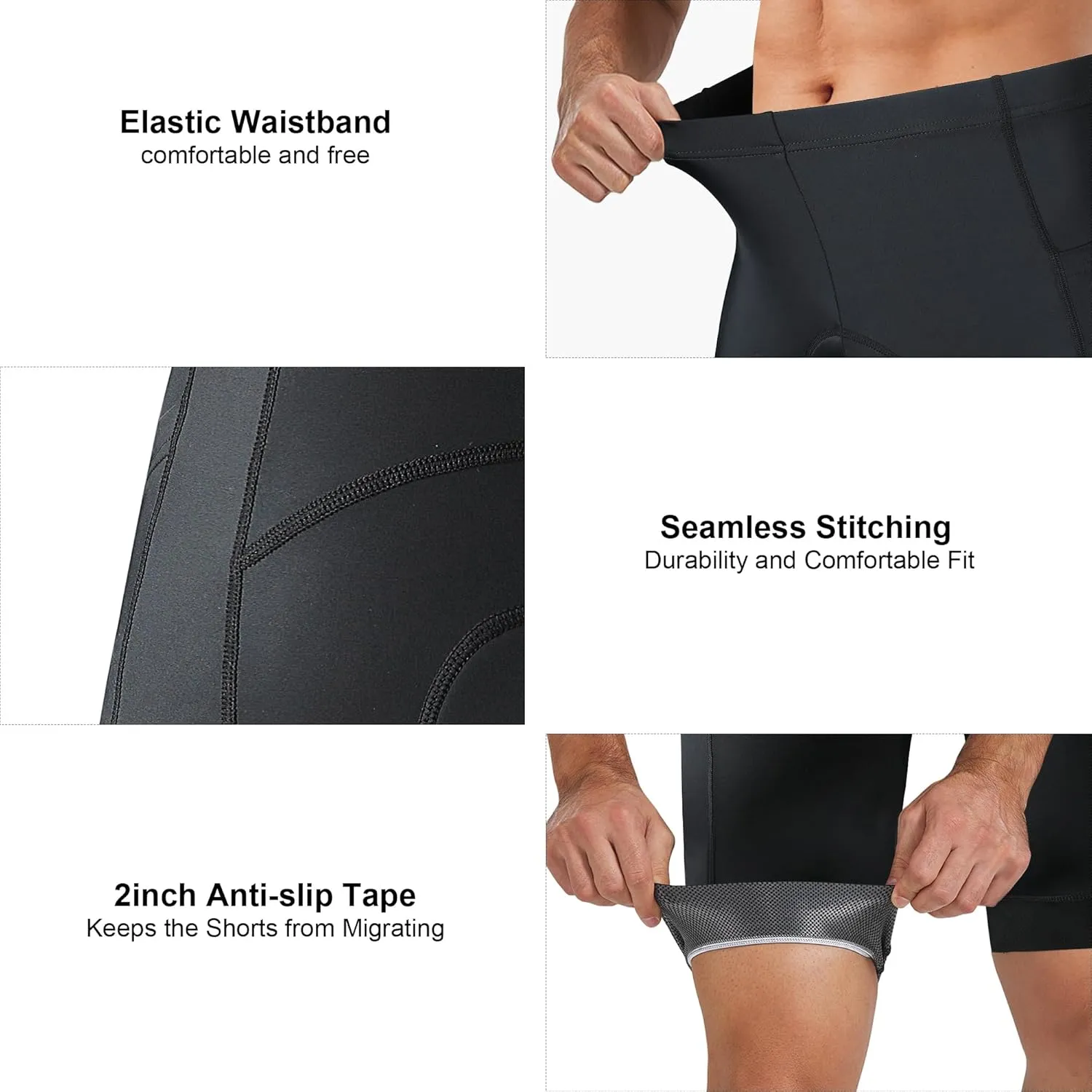 sponeed Men's Cycling Shorts Padded Bicycle Riding Pants Bike Biking Clothes Cycle Wear Tights