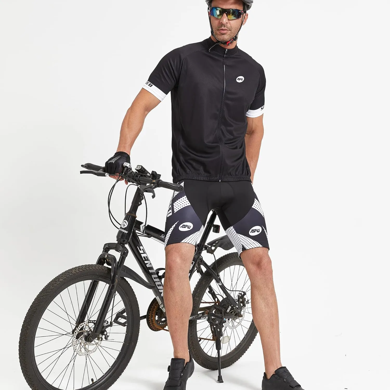 sponeed Men's Cycling Shorts Padded Bicycle Riding Pants Bike Biking Clothes Cycle Wear Tights