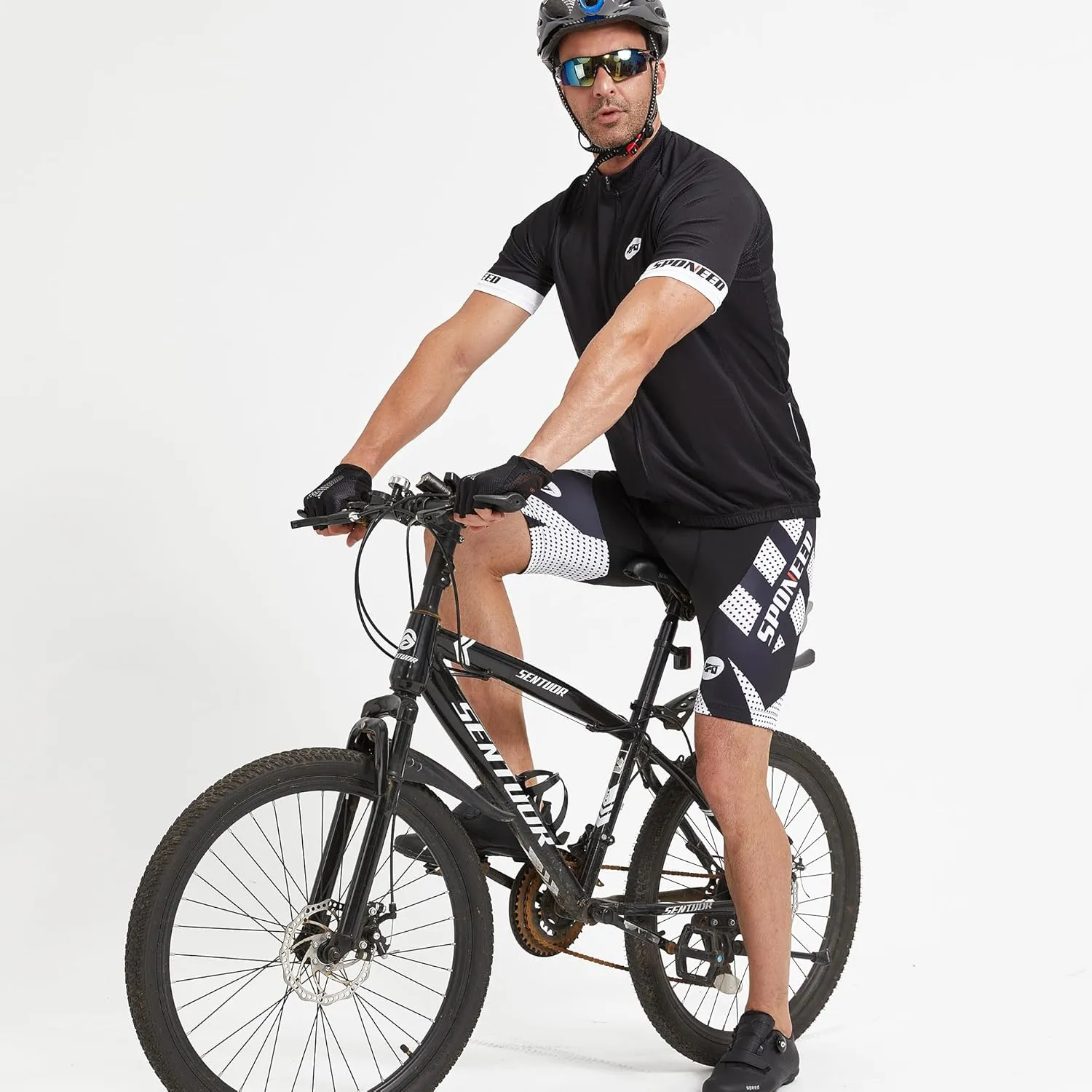 sponeed Men's Cycling Shorts Padded Bicycle Riding Pants Bike Biking Clothes Cycle Wear Tights