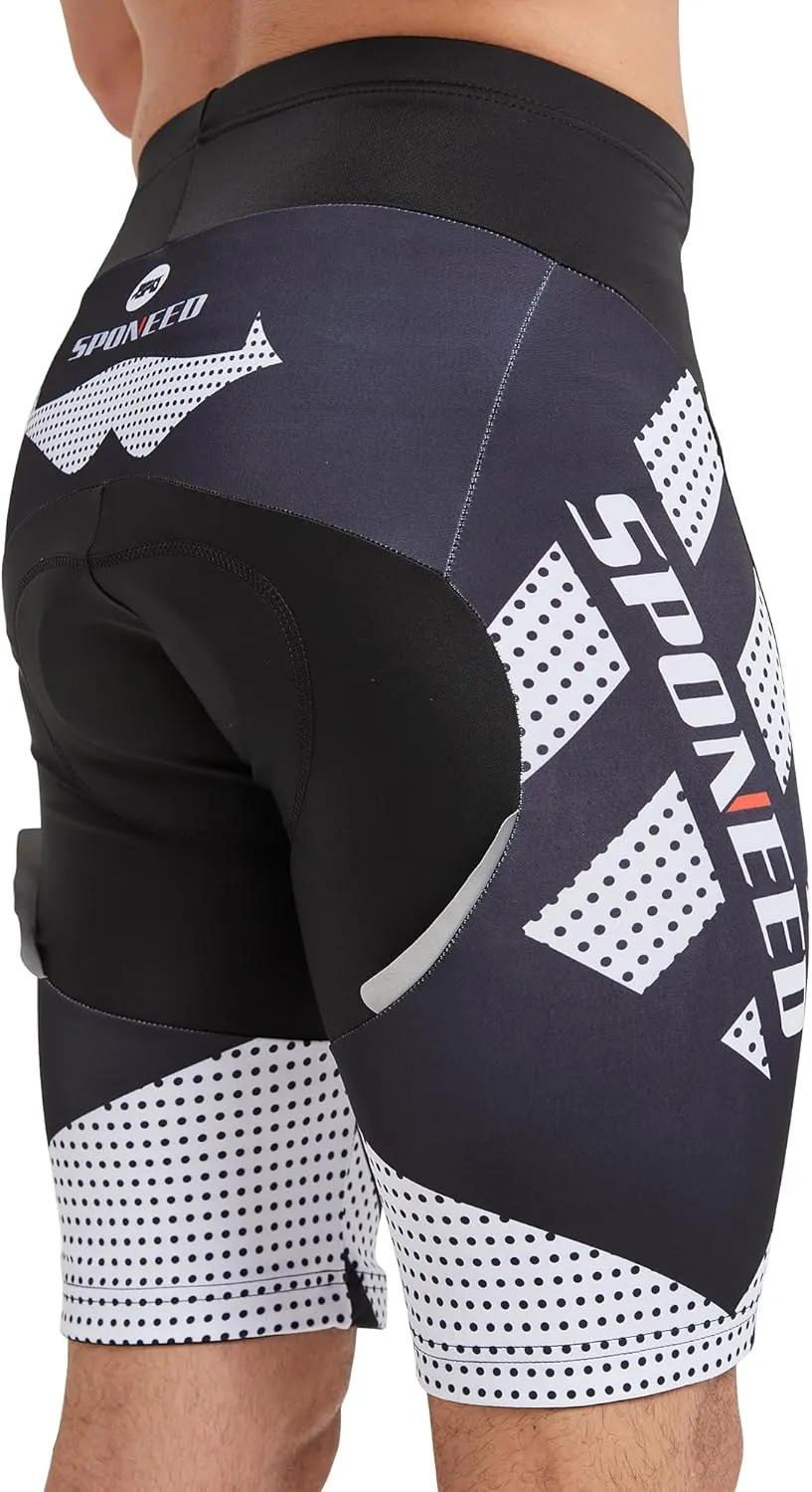 sponeed Men's Cycling Shorts Padded Bicycle Riding Pants Bike Biking Clothes Cycle Wear Tights