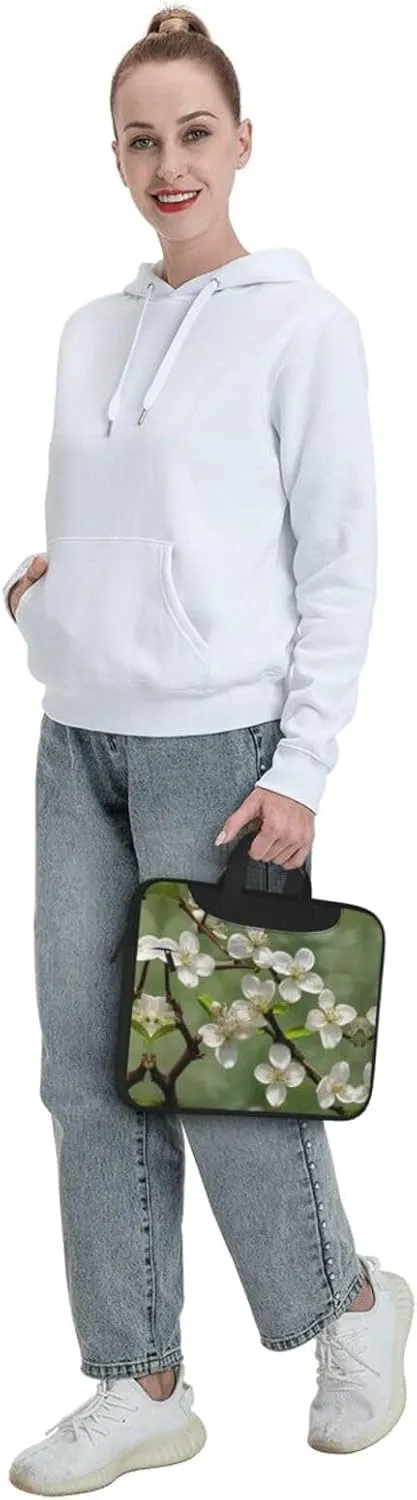 Spring Dogwood Blossoms Print Laptop Bag Laptop Case Shoulder Laptop Bag with Padded Protection Spacious Pockets