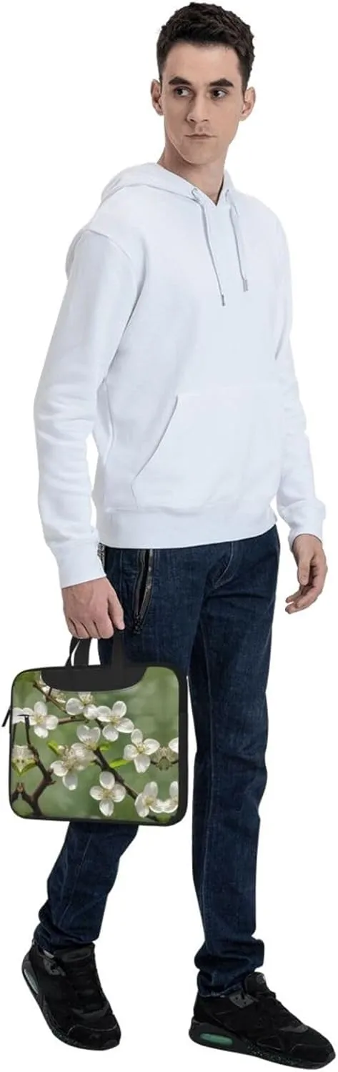 Spring Dogwood Blossoms Print Laptop Bag Laptop Case Shoulder Laptop Bag with Padded Protection Spacious Pockets