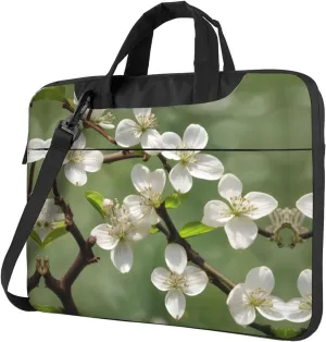 Spring Dogwood Blossoms Print Laptop Bag Laptop Case Shoulder Laptop Bag with Padded Protection Spacious Pockets