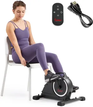 Sunny Health & Fitness Dual Function Under-Desk Bike Trainer, Mini Exercise Machine for Senior Training, Arm/Leg Cardio Cycle Workout, Optional Magnetic, Motorized & Free SunnyFit App Bluetooth Link
