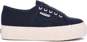 Superga Womens 2790 Canvas Low-Top Sneakers Navy 7.5 Medium (B,M)