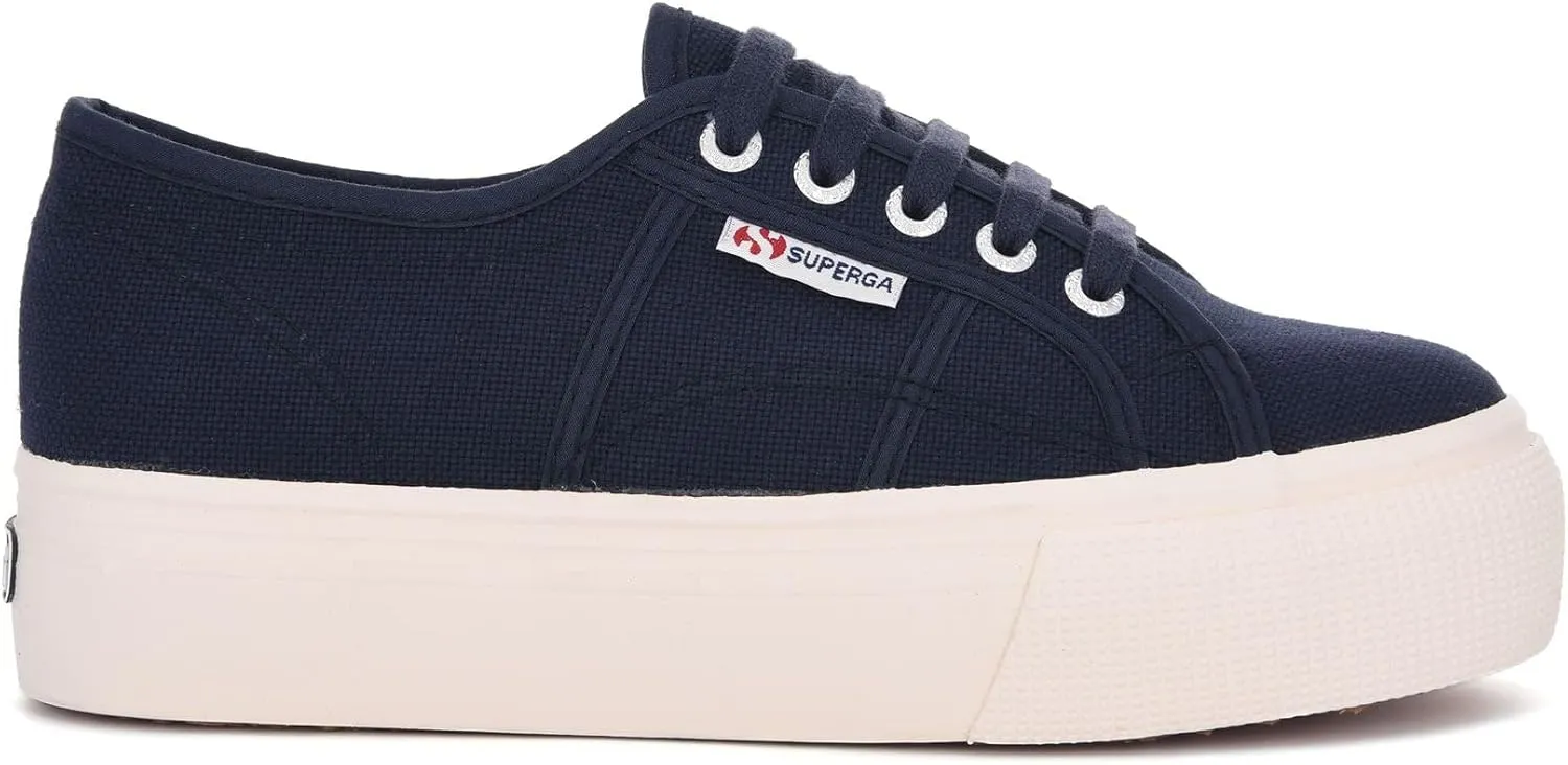 Superga Womens 2790 Canvas Low-Top Sneakers Navy 7.5 Medium (B,M)