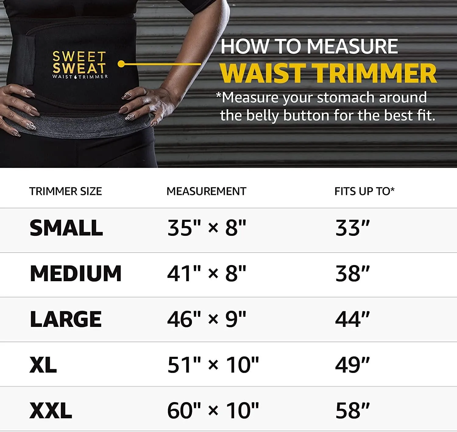 Sweet Sweat Waist Trimmer, by Sports Research - Waist Trainer for Women and Men - Sweatband Body Wrap - Workout Sweatband Belt