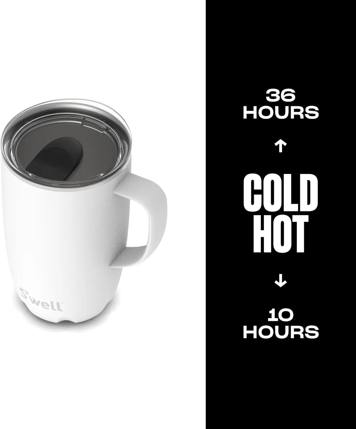 S'well Stainless Steel Mug with Handle, 16oz, Angel Food, Triple Layered Vacuum Insulated Containers Keeps Drinks Cold for 10 Hours and Hot for 3, BPA Free